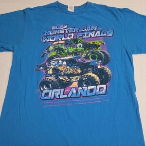 Monster Jam 2022 World Finals Orlando Double-Sided T-shirt Mens Large Blue